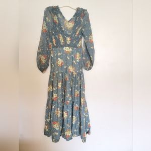 Vintage floral tiered maxi dress size medium